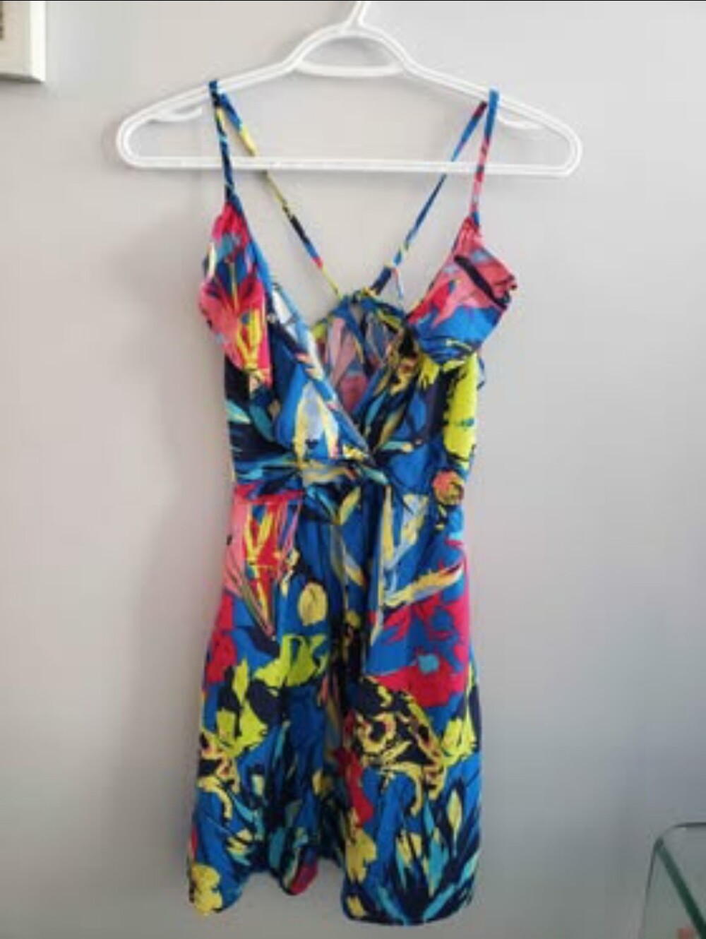 George Bright Blue Multicolor Floral Mini Dress
